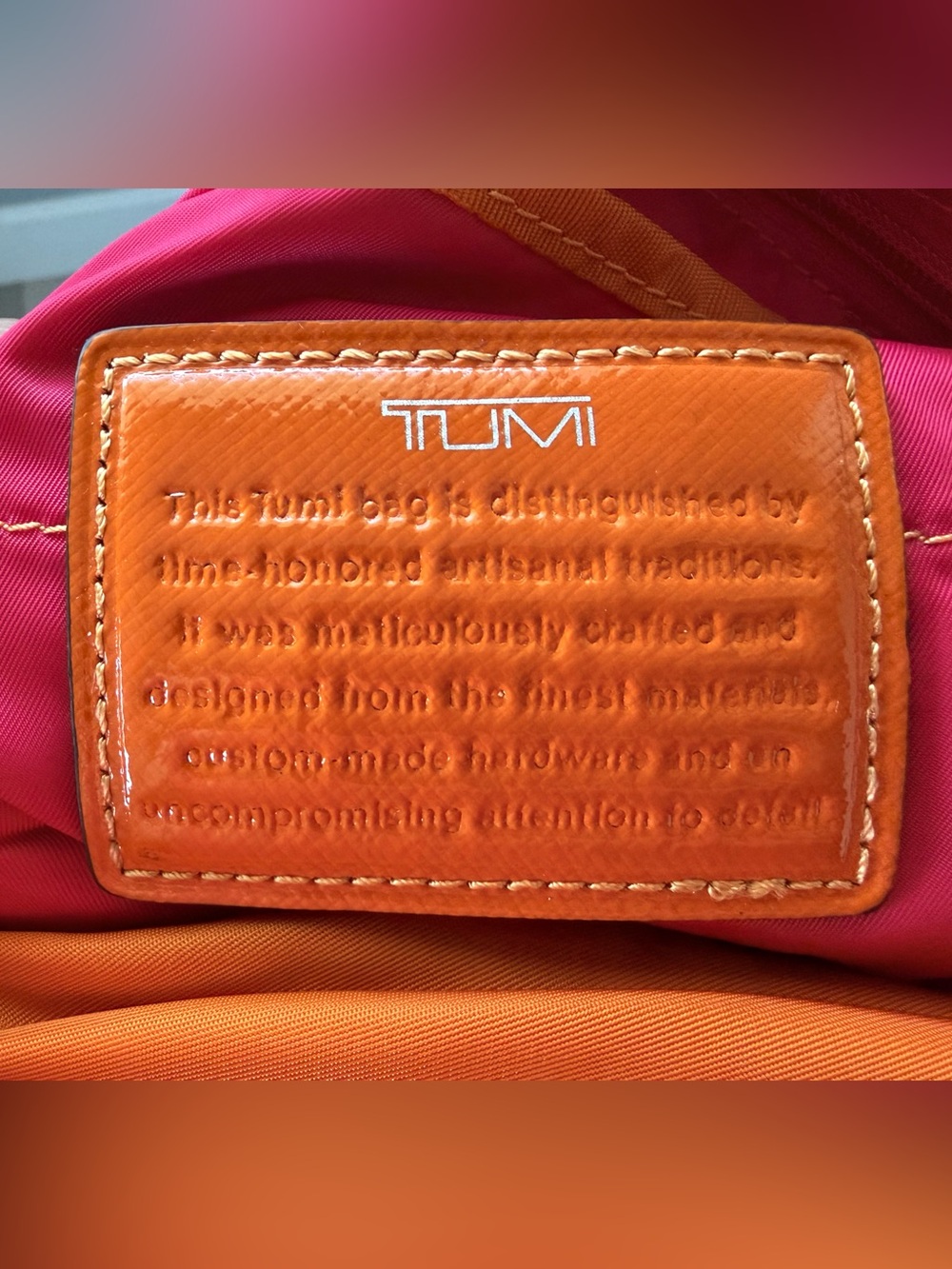 EUC Tumi Voyageur Lugano Messenger Bag Tangerine - Picture 8 of 14